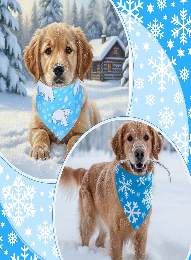 Abbylike 100 Pcs Winter Dog Bandanas Bulk Blue Snowflake Bandanas for Dogs Triangle Kerchief Bibs Scarf Set for Pet Winter Costume Photo Props Accessories Pet Shops, 25 Styles(31.5 x 21.7 x 21.7 Inch) - Image 2